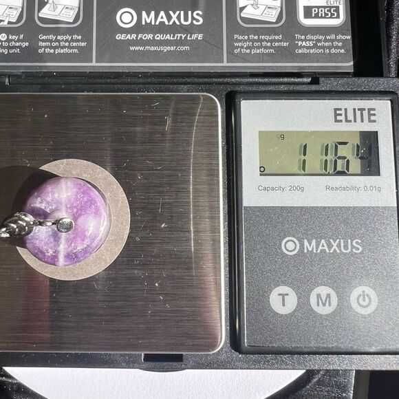 Lepidolite‎ Crystal Apple Carving / Pendant - Picture 10 of 11